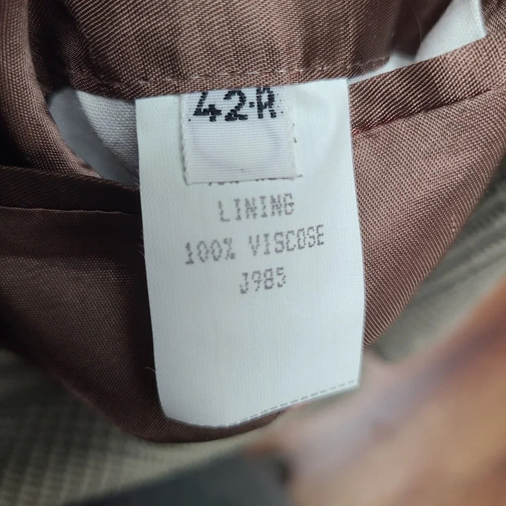 Christian Aujard‎ Sz 42R Brown Tan Silk Wool Tailored Sport Coat Jacket Blazer